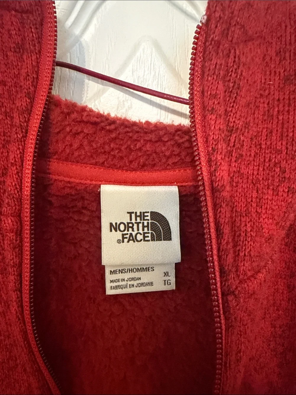 The North Face Deep Red Hooded Full-Zip Fleece Jacket